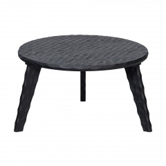 CAFE TABLE HAMMERED BLACK MANGO WOOD 65 - CAFE, SIDE TABLES